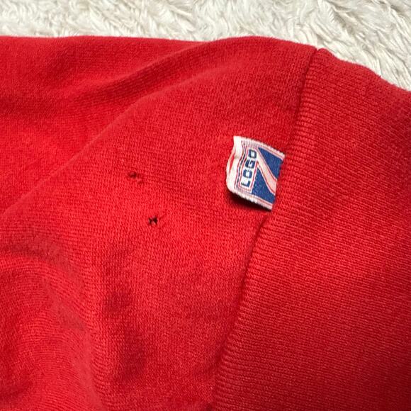 Vintage Logo 7 Chicago Blackhawk Sweatshirt Adult Large Red Made USA See Note - Picture 6 of 8